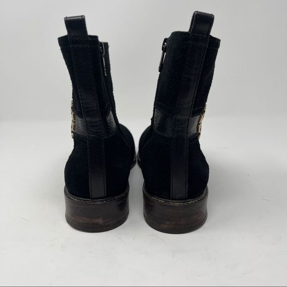 TORY BURCH Women's Size 6.5 Alaina Ankle Boots Booties  Black Suede 5451 - Picture 7 of 9